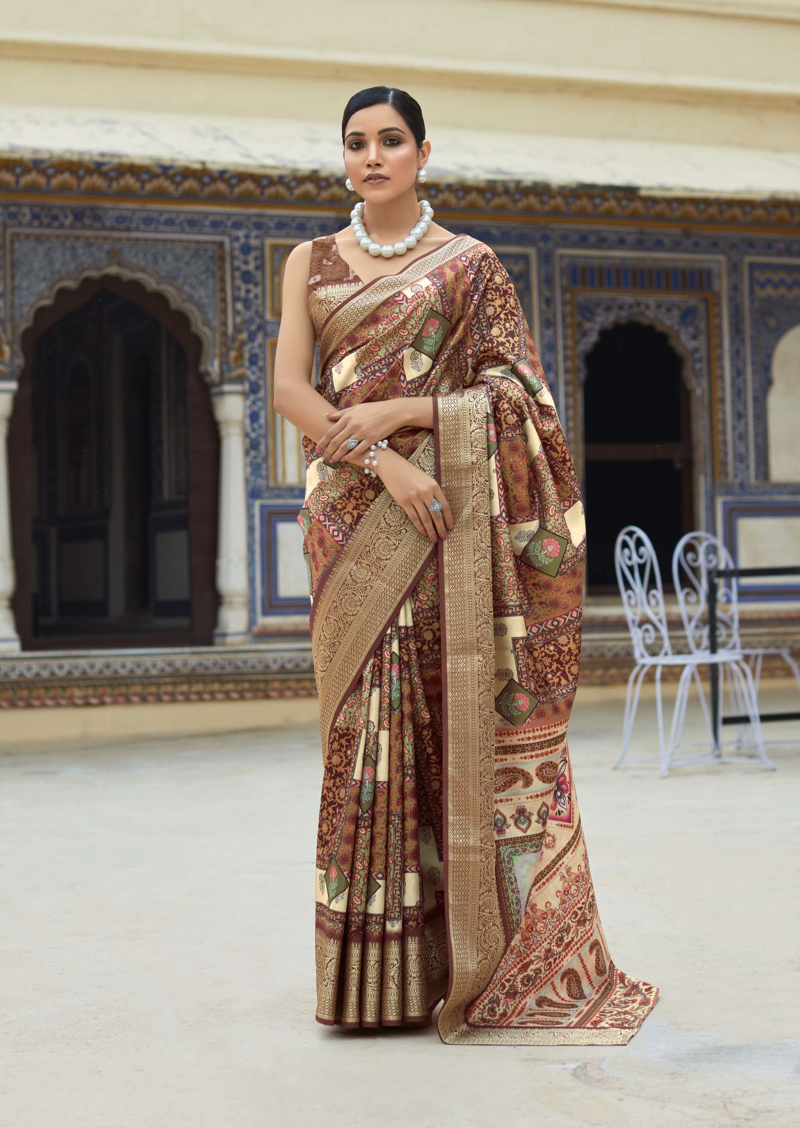 Rajpath Saaria Beautiful Printed Viscose Dola Silk Saree