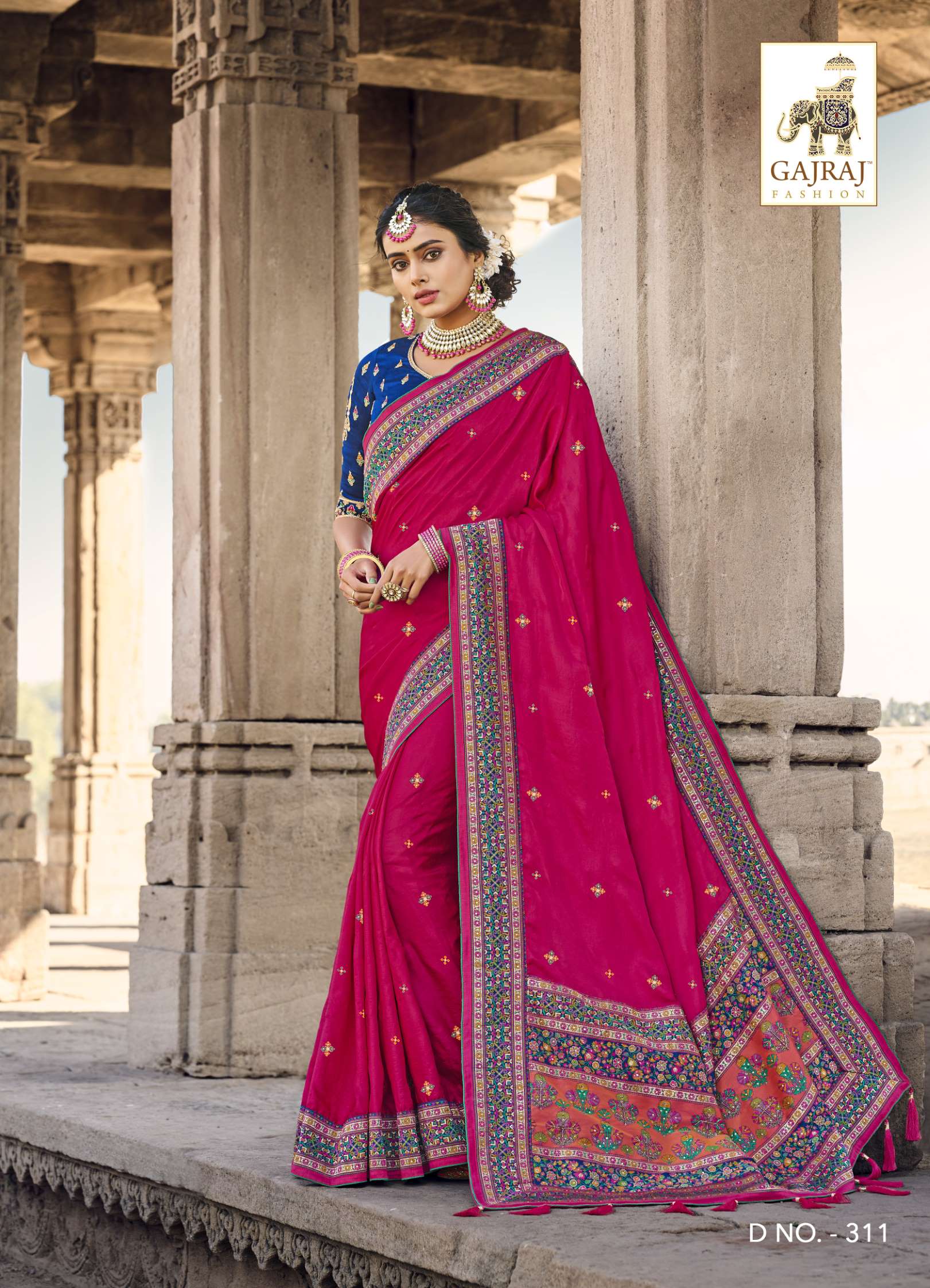 Sumshy Gajraj Fashion Latest Swaroski Pure Banarasi Silk Saree