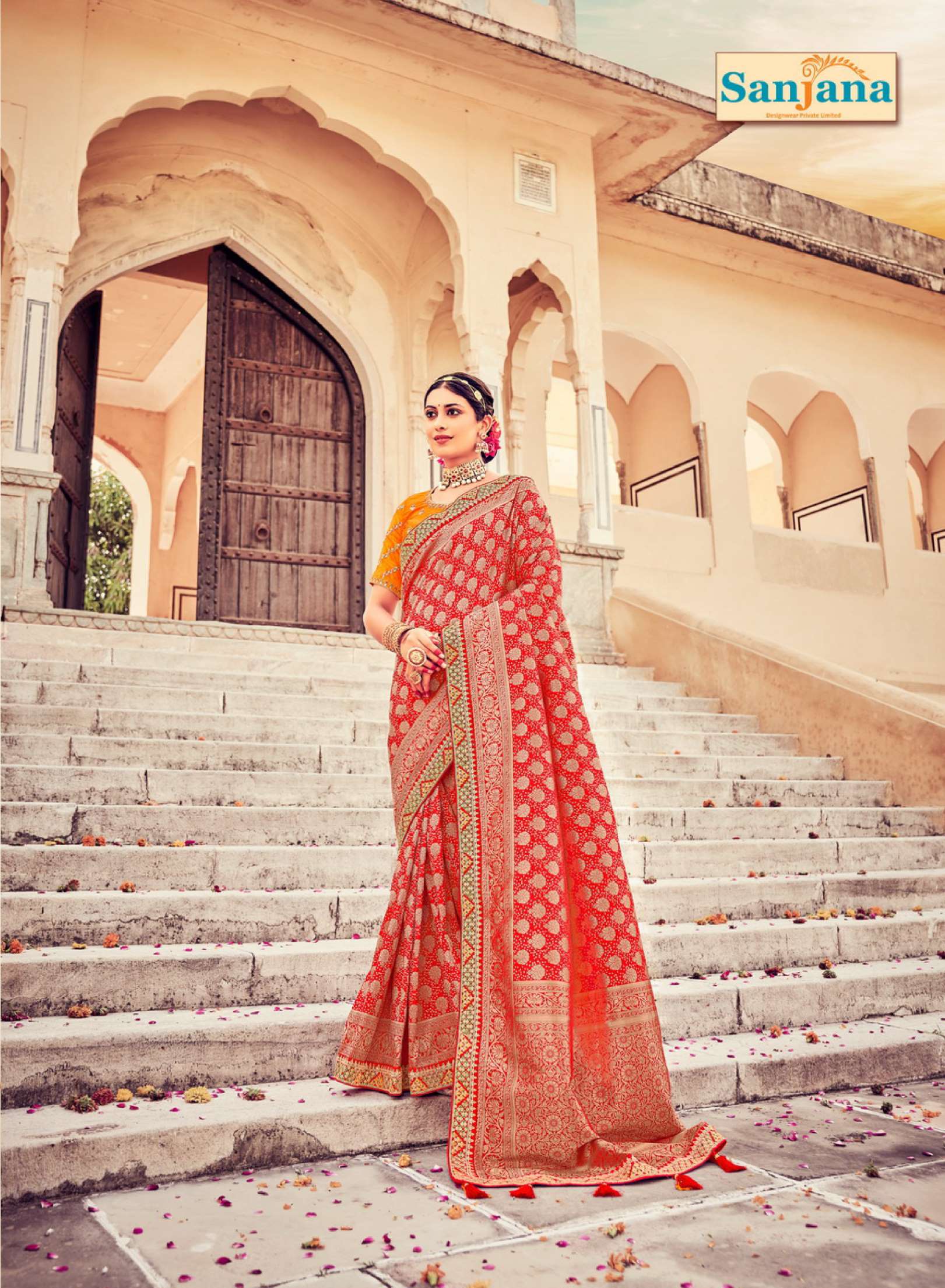 Sumshy Sanjana Embroidery Dola Silk Wedding Wear Saree