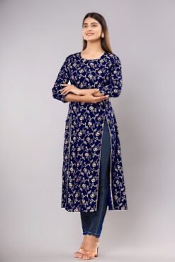 Sumshy Ladies Beautiful Foil Printed Heavy Rayon Kurtis