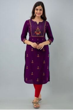 Sumshy Beautiful Embroidery Heavy Rayon Kurtis