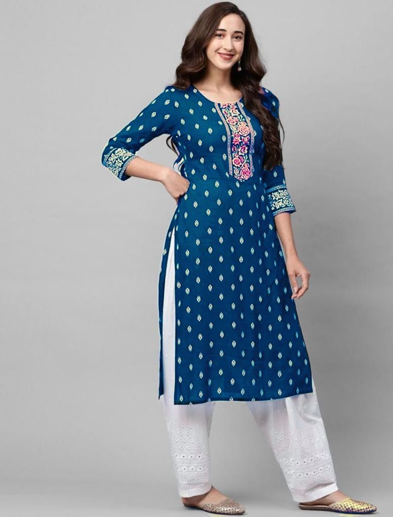 Sumshy Ladies Wear Printed Heavy Rayon Kurtis
