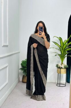 Sumshy Beautiful Wedding Wear Blooming Vichitra Saree