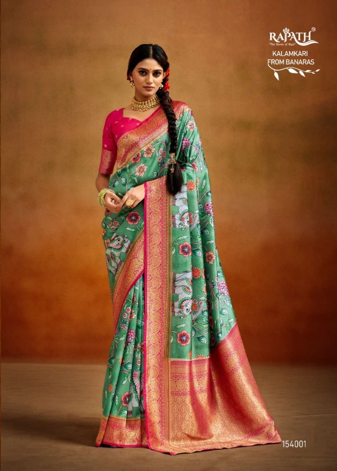 Rajpath Moghra Wedding Wear Printed Banarasi Silk Saree