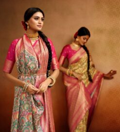 Rajpath Moghra Wedding Wear Printed Banarasi Silk Saree