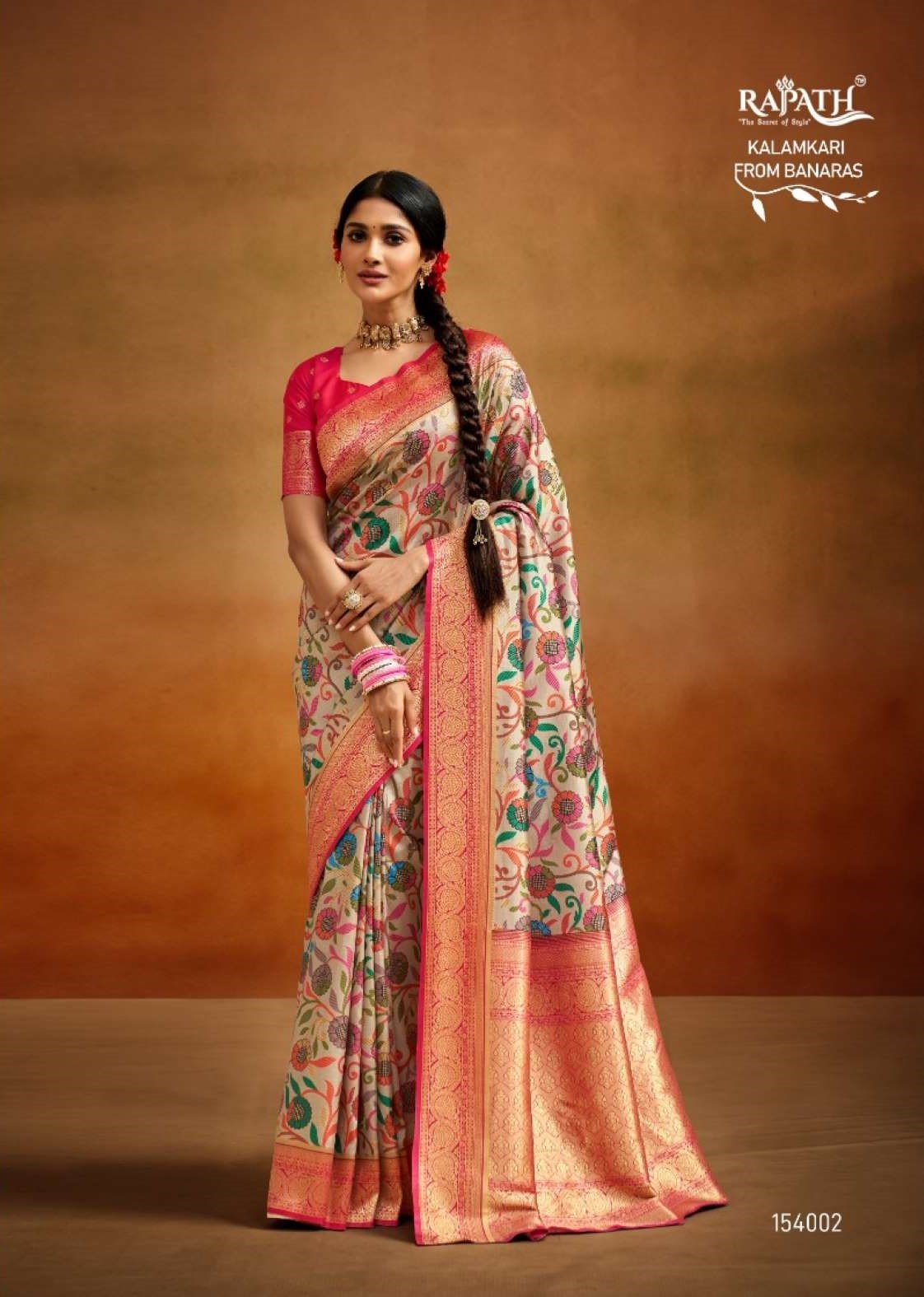 Rajpath Moghra Wedding Wear Printed Banarasi Silk Saree