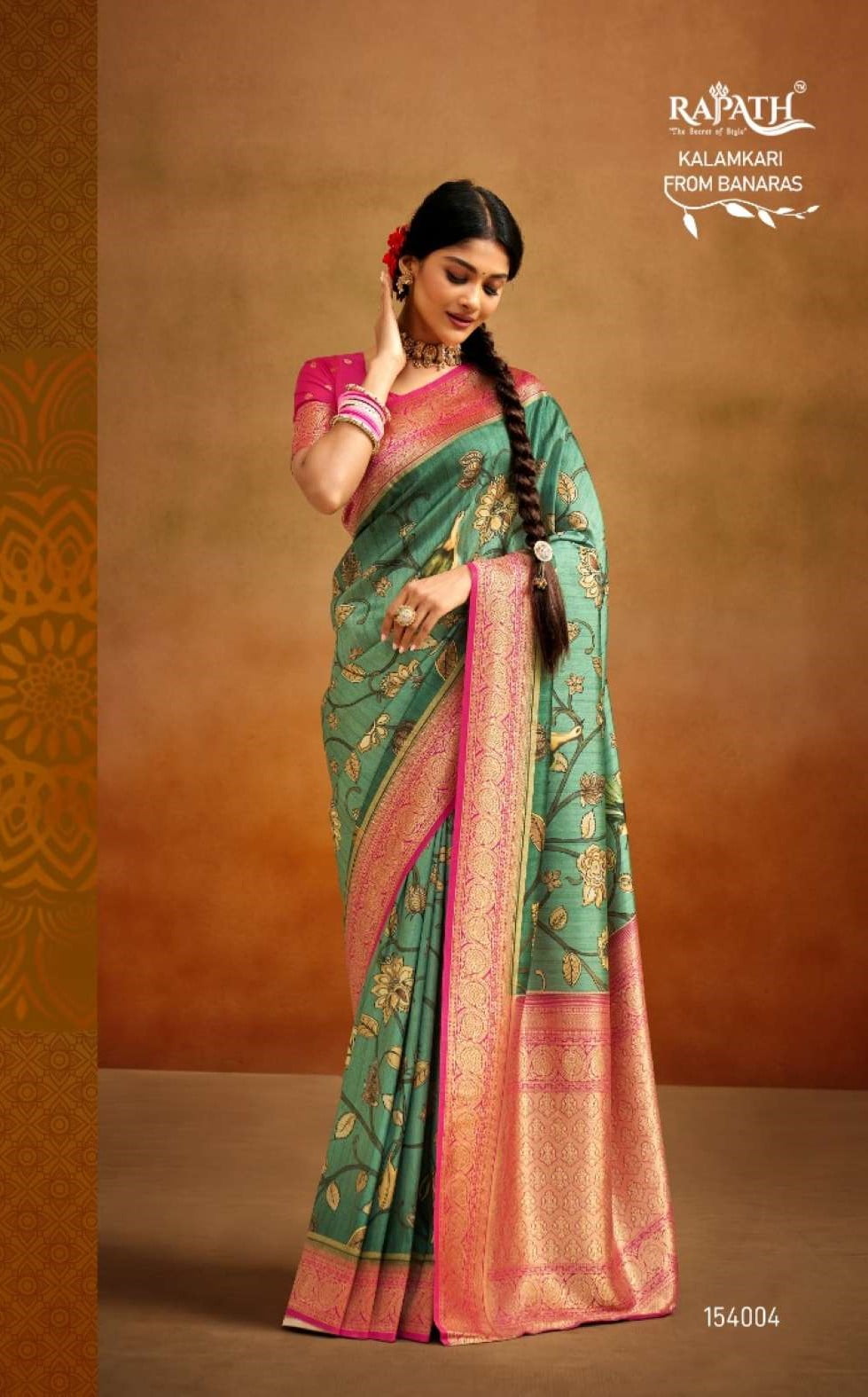 Rajpath Moghra Wedding Wear Printed Banarasi Silk Saree