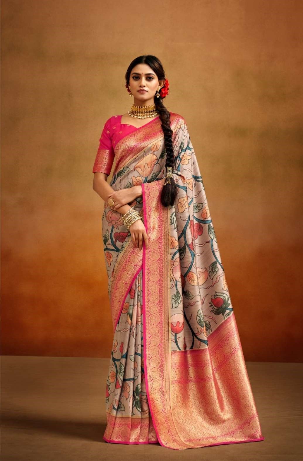 Rajpath Moghra Wedding Wear Printed Banarasi Silk Saree