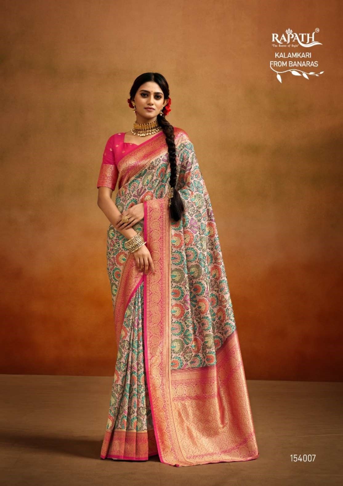 Rajpath Moghra Wedding Wear Printed Banarasi Silk Saree
