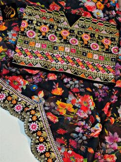 Sumshy New Party Wear Digital Print Georgette Saree