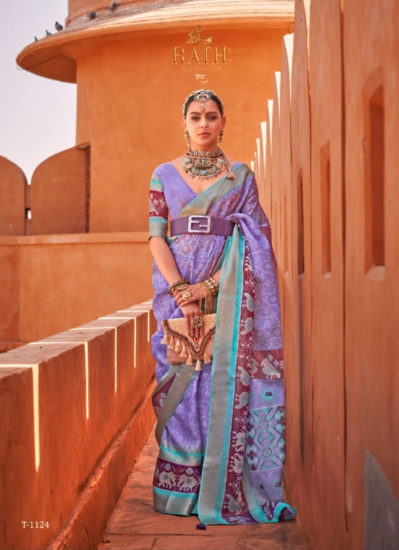 Rath Mrugnayani Designer Foil Print Cotton Silk Saree