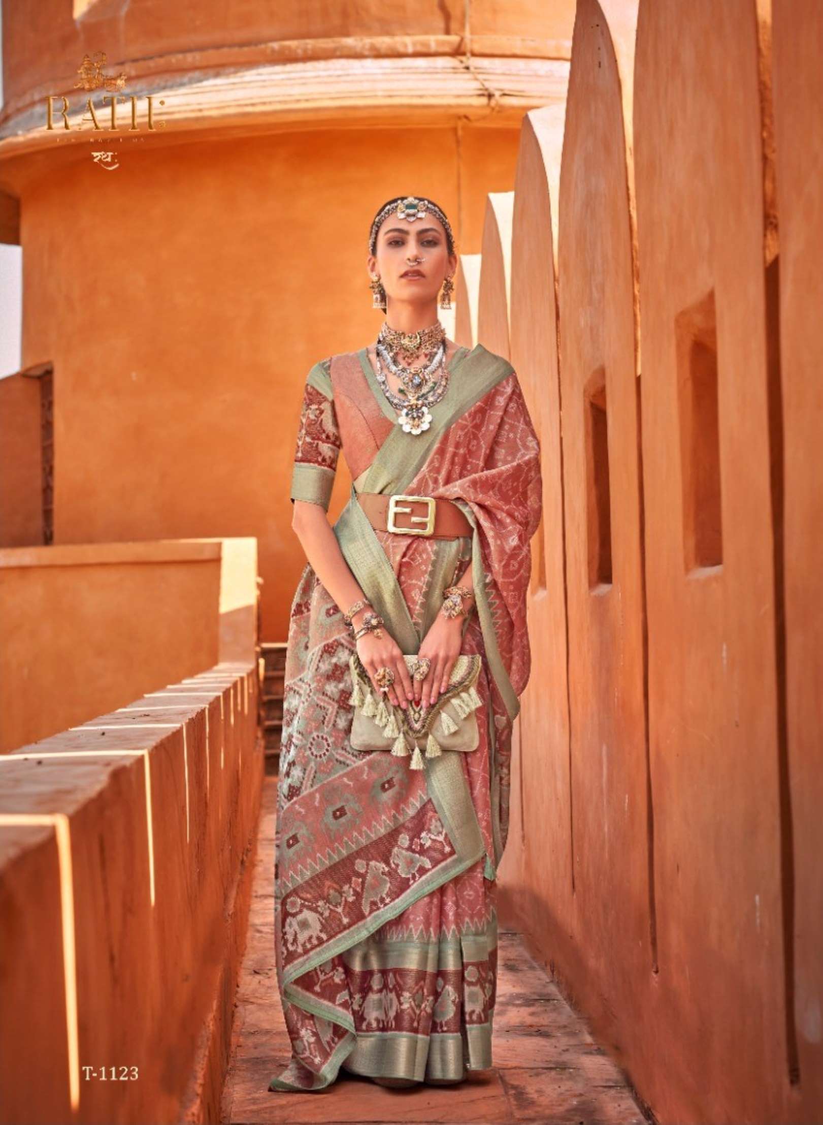 Rath Mrugnayani Designer Foil Print Cotton Silk Saree