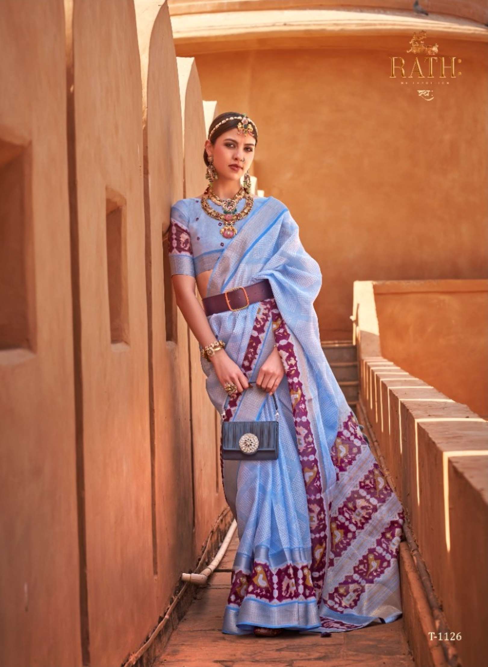 Rath Mrugnayani Designer Foil Print Cotton Silk Saree