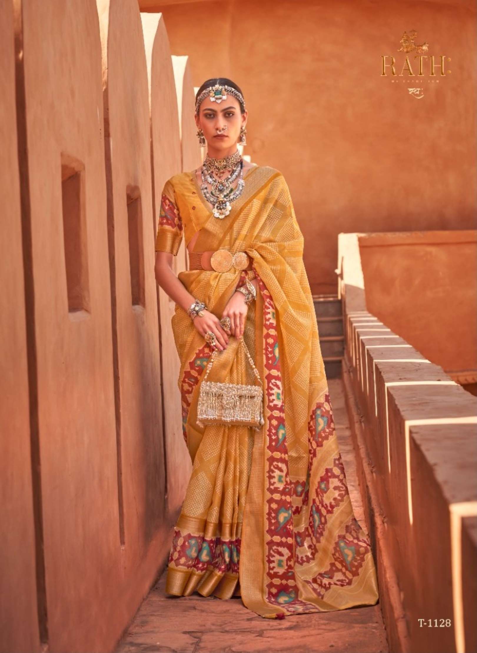 Rath Mrugnayani Designer Foil Print Cotton Silk Saree