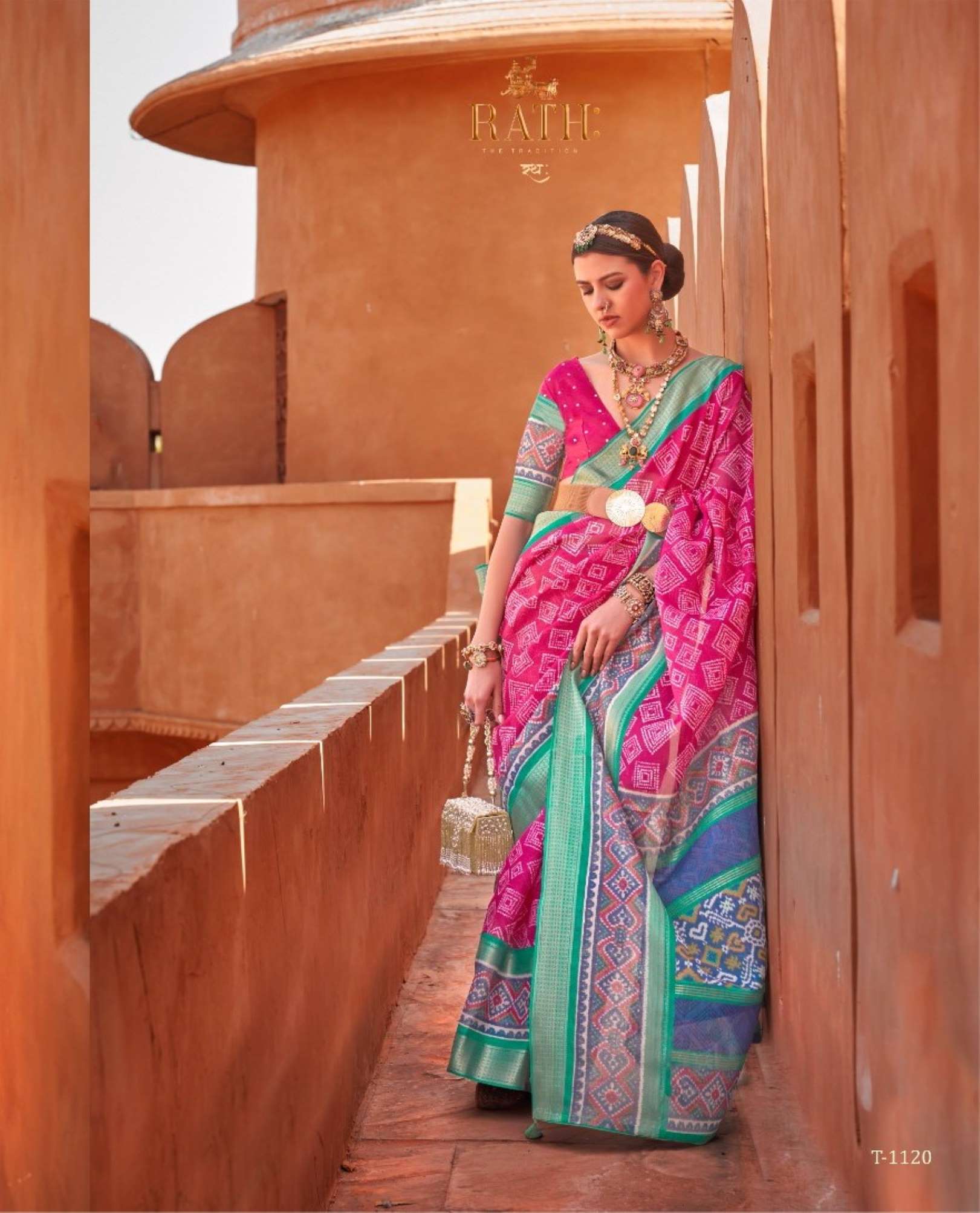 Rath Mrugnayani Designer Foil Print Cotton Silk Saree