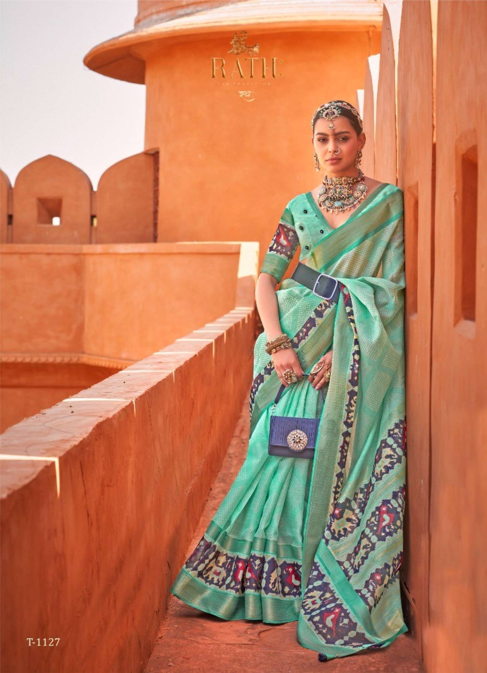 Rath Mrugnayani Designer Foil Print Cotton Silk Saree