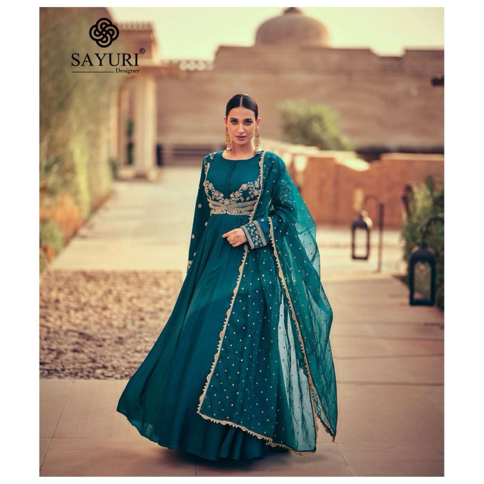 Sayuri Maskara Embroidered Real Georgette Readymade Dress