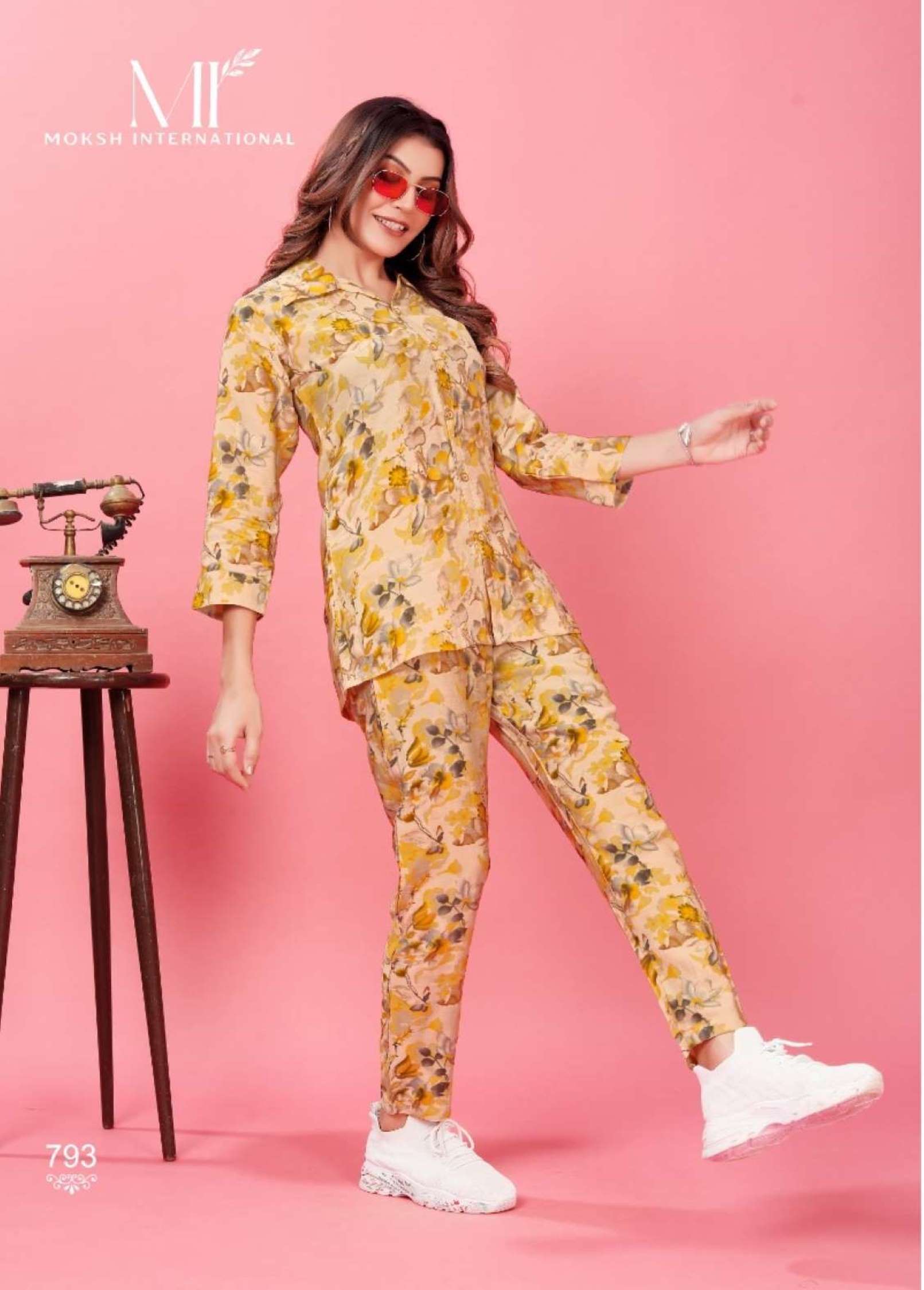 Moksh International Queen Premium Rayon Chanderi Co-ord Set