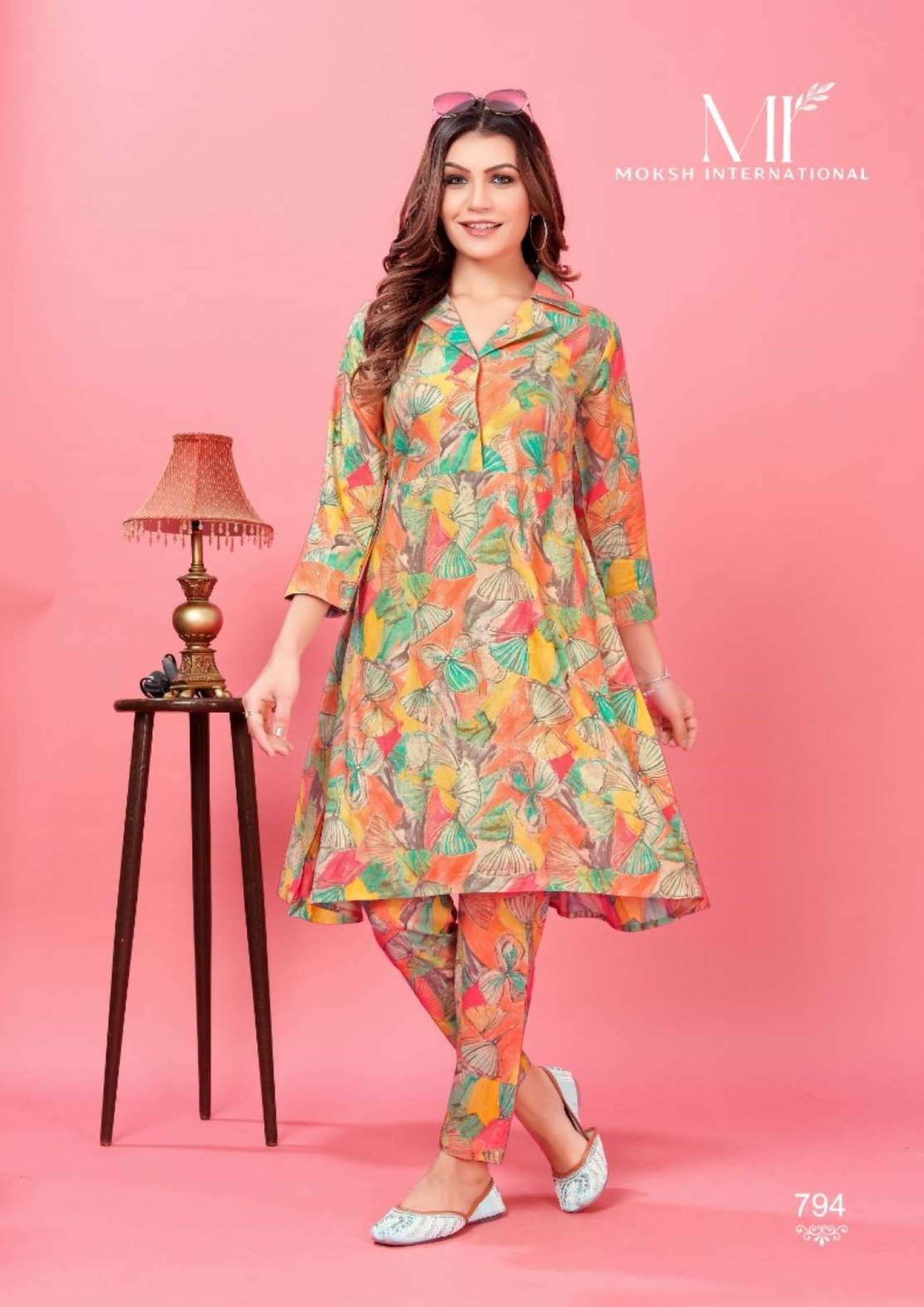 Moksh International Queen Premium Rayon Chanderi Co-ord Set