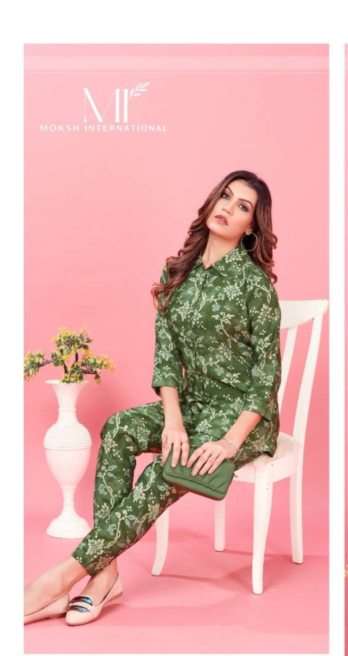 Moksh International Queen Premium Rayon Chanderi Co-ord Set