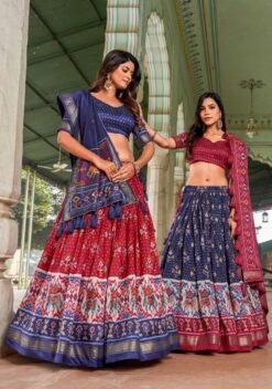 Sumshy Wedding Wear Patola Print Tussar Silk Lehenga Choli