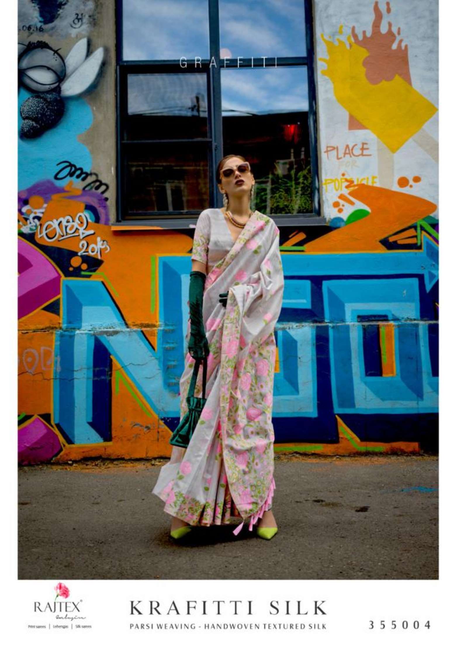 Rajtex Krafitti Handwoven Textured Silk Designer Saree