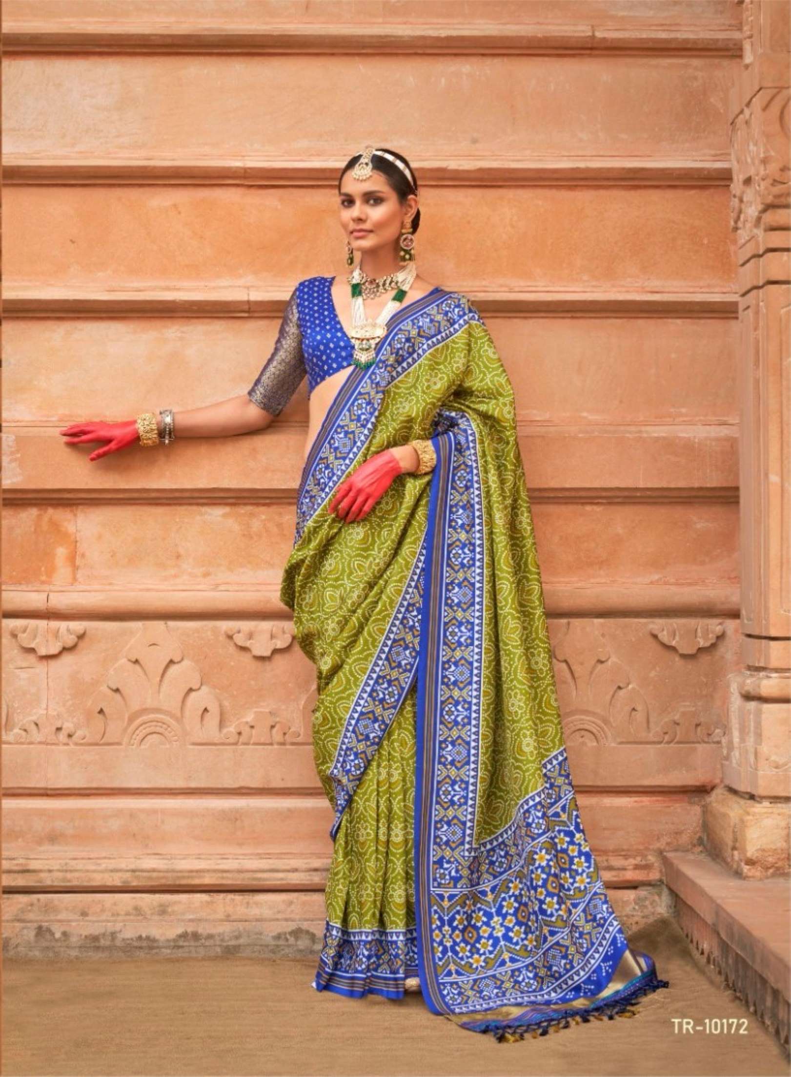 Sumshy Trirath Trith Patola Printed P.V. Silk Wedding Wear Saree