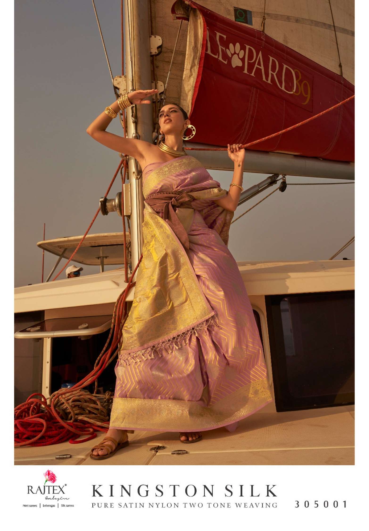 Rajtex Kingston Wedding Wear Satin Nylon Weaving Saree