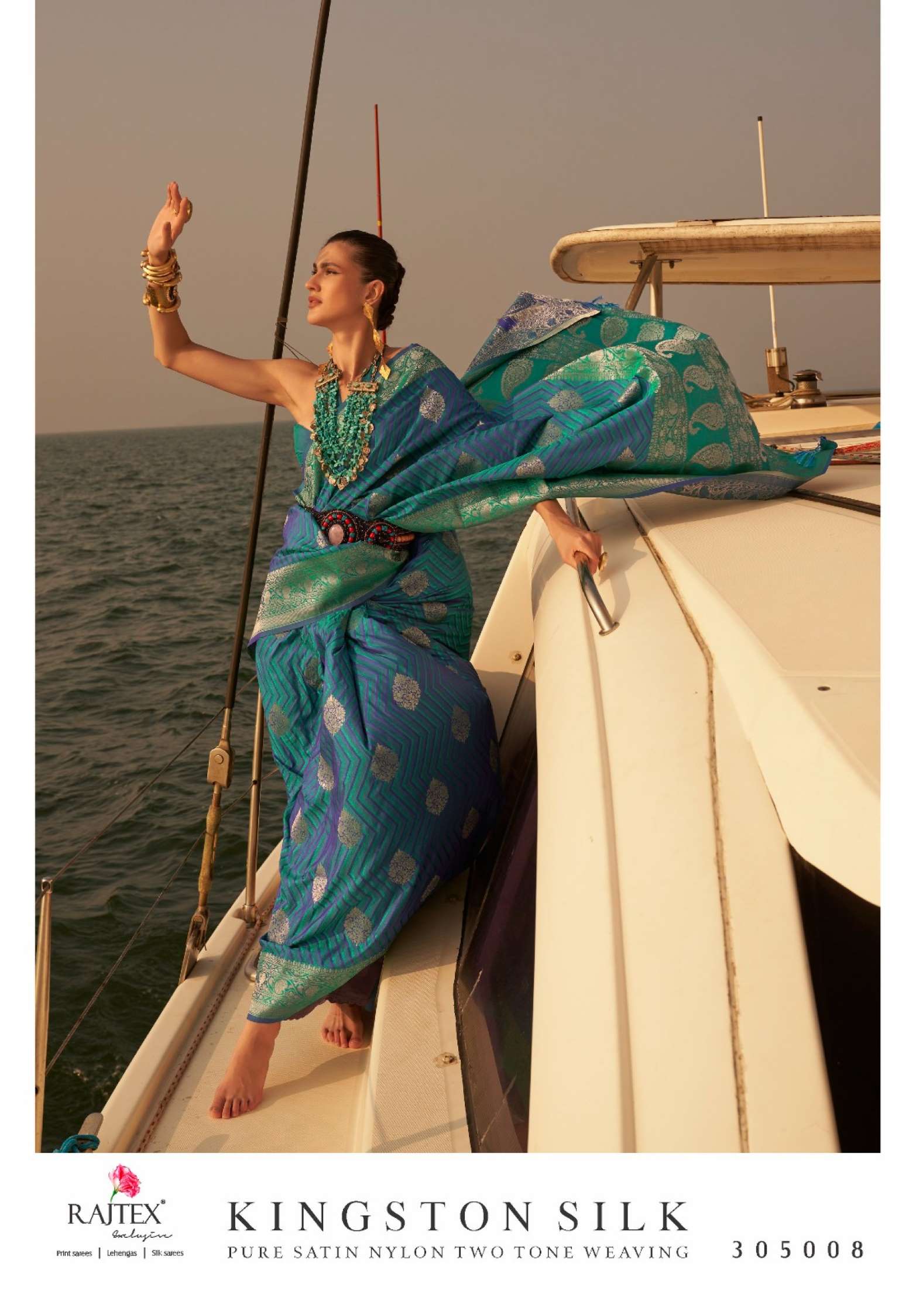 Rajtex Kingston Wedding Wear Satin Nylon Weaving Saree