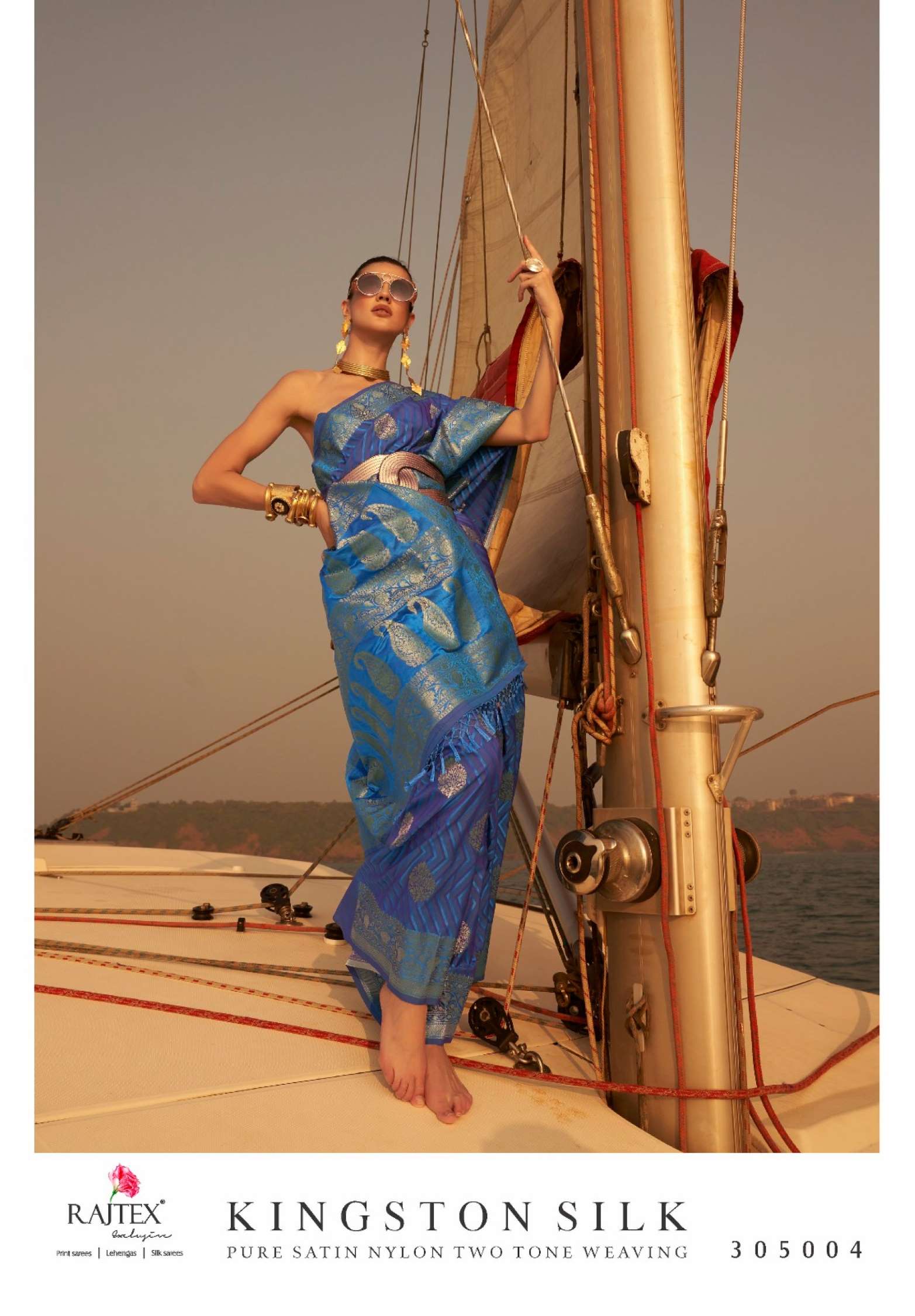 Rajtex Kingston Wedding Wear Satin Nylon Weaving Saree