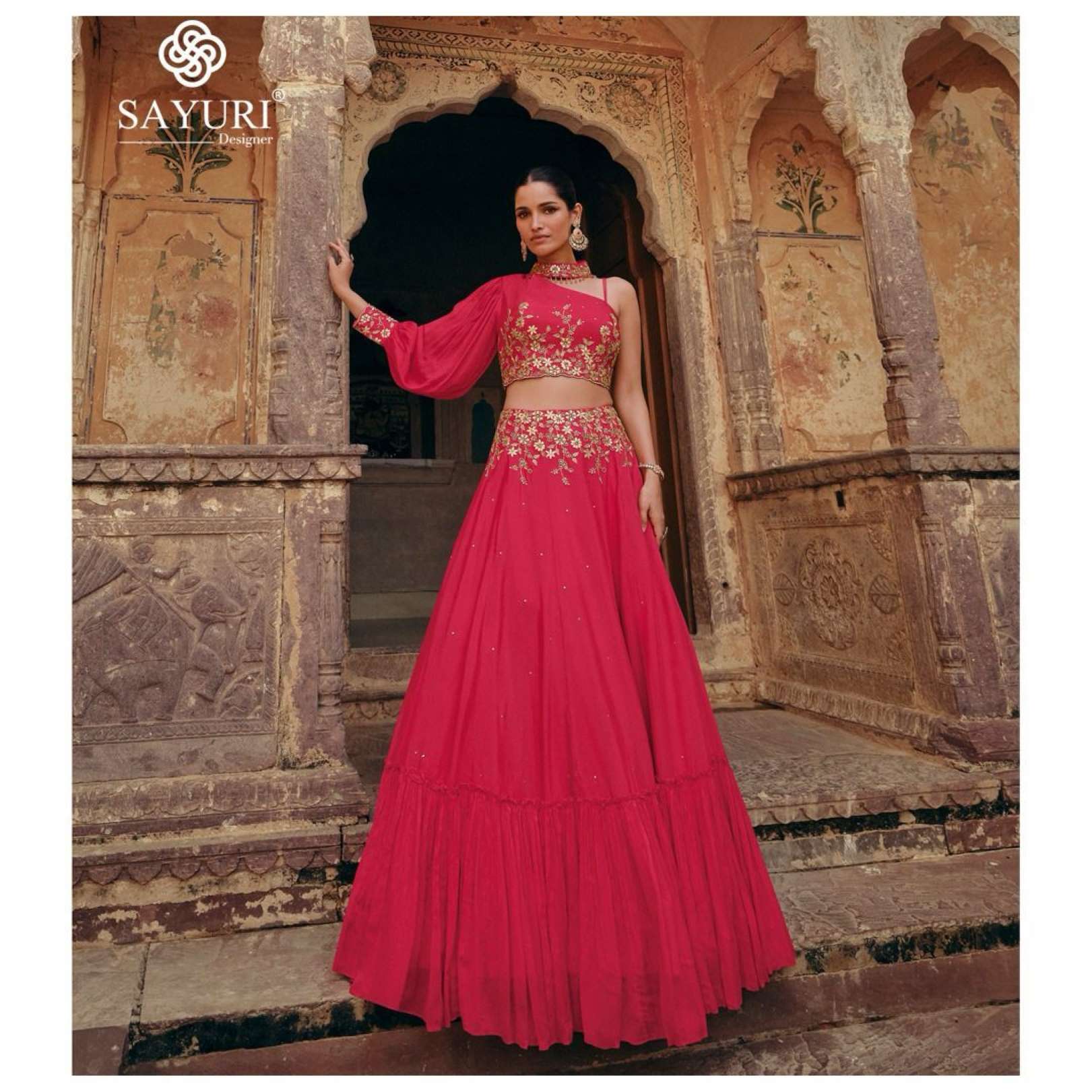 Sayuri Shehzadi Embroidery Real Chinon Silk Lehenga Choli