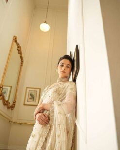 Sumshy New Fancy Embroidery Heavy Organza Saree