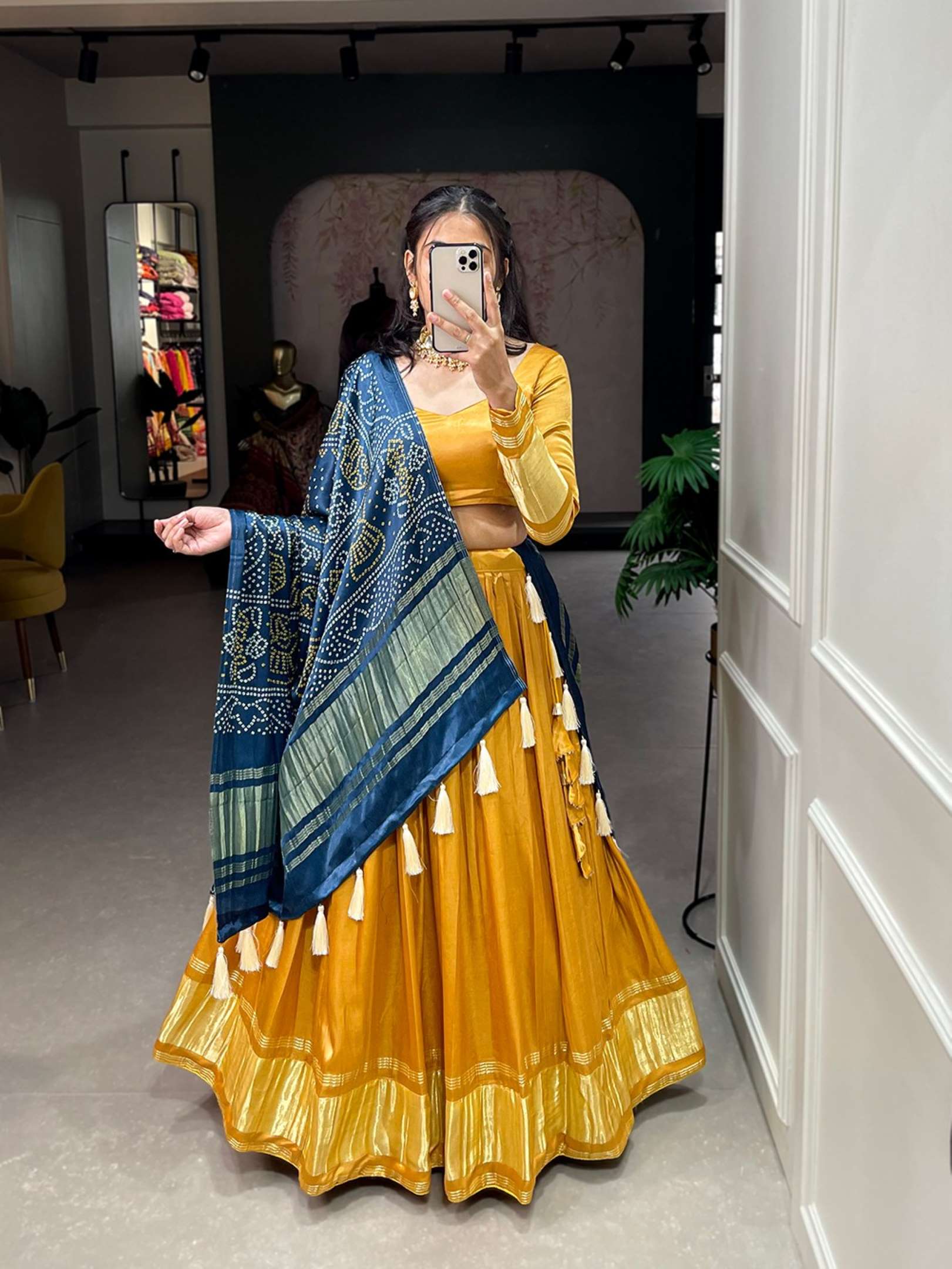 Sumshy Trendy Dyeing Gaji Silk Lehenga Choli