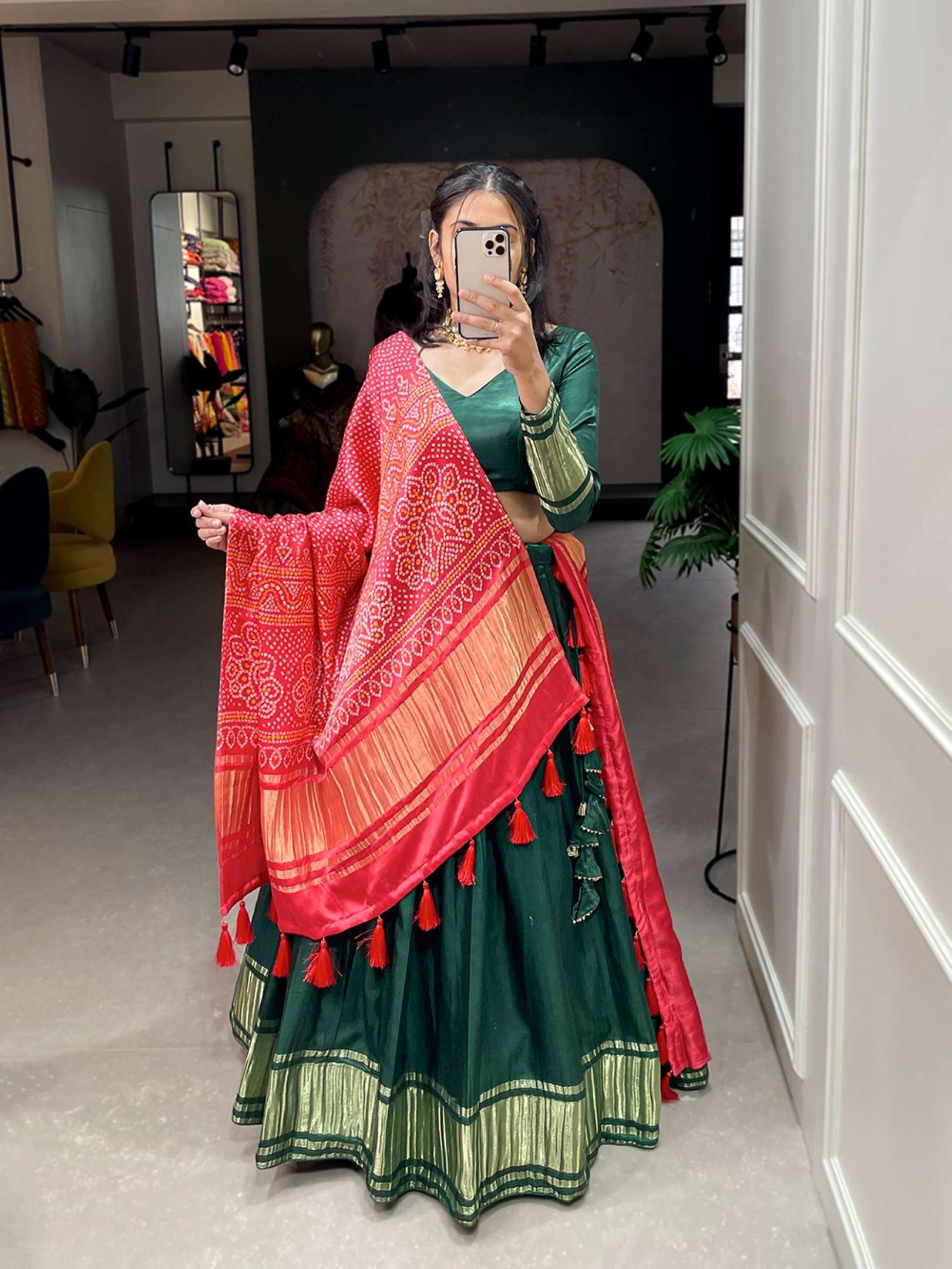 Sumshy Trendy Dyeing Gaji Silk Lehenga Choli
