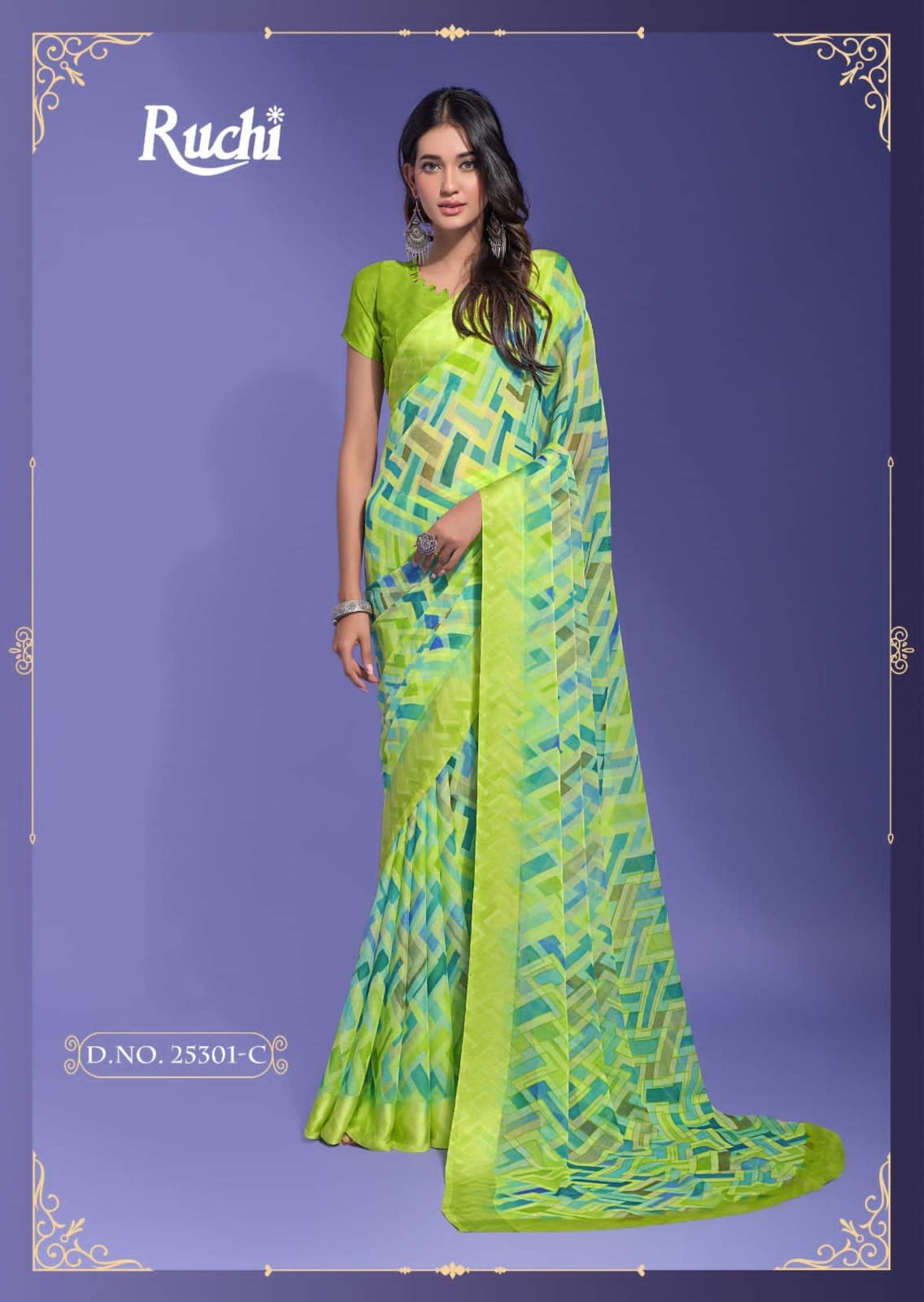 Ruchi Cheery Daily Wear Digital Printed Satin Saree