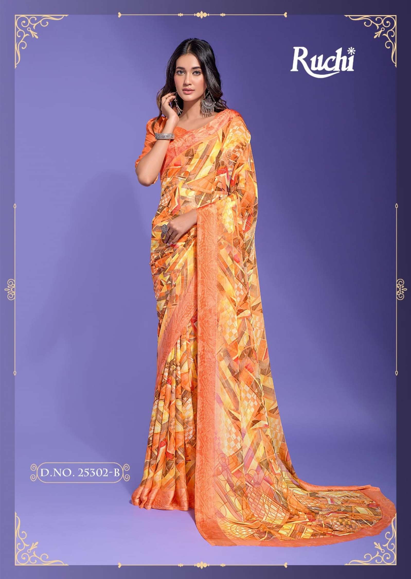 Ruchi Cheery Daily Wear Digital Printed Satin Saree