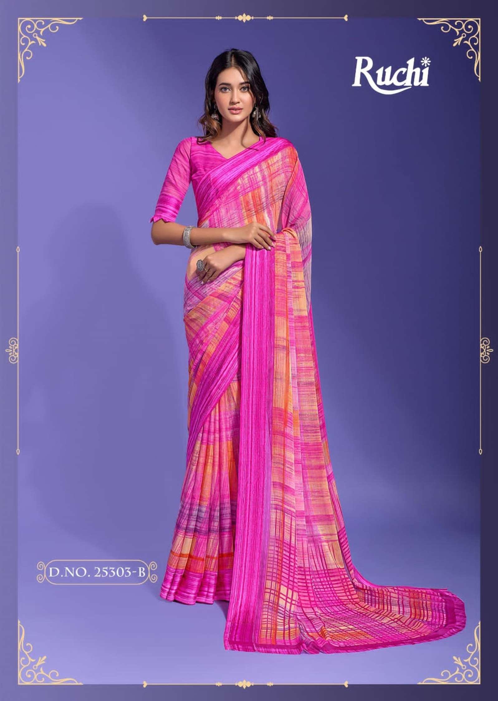 Ruchi Cheery Daily Wear Digital Printed Satin Saree