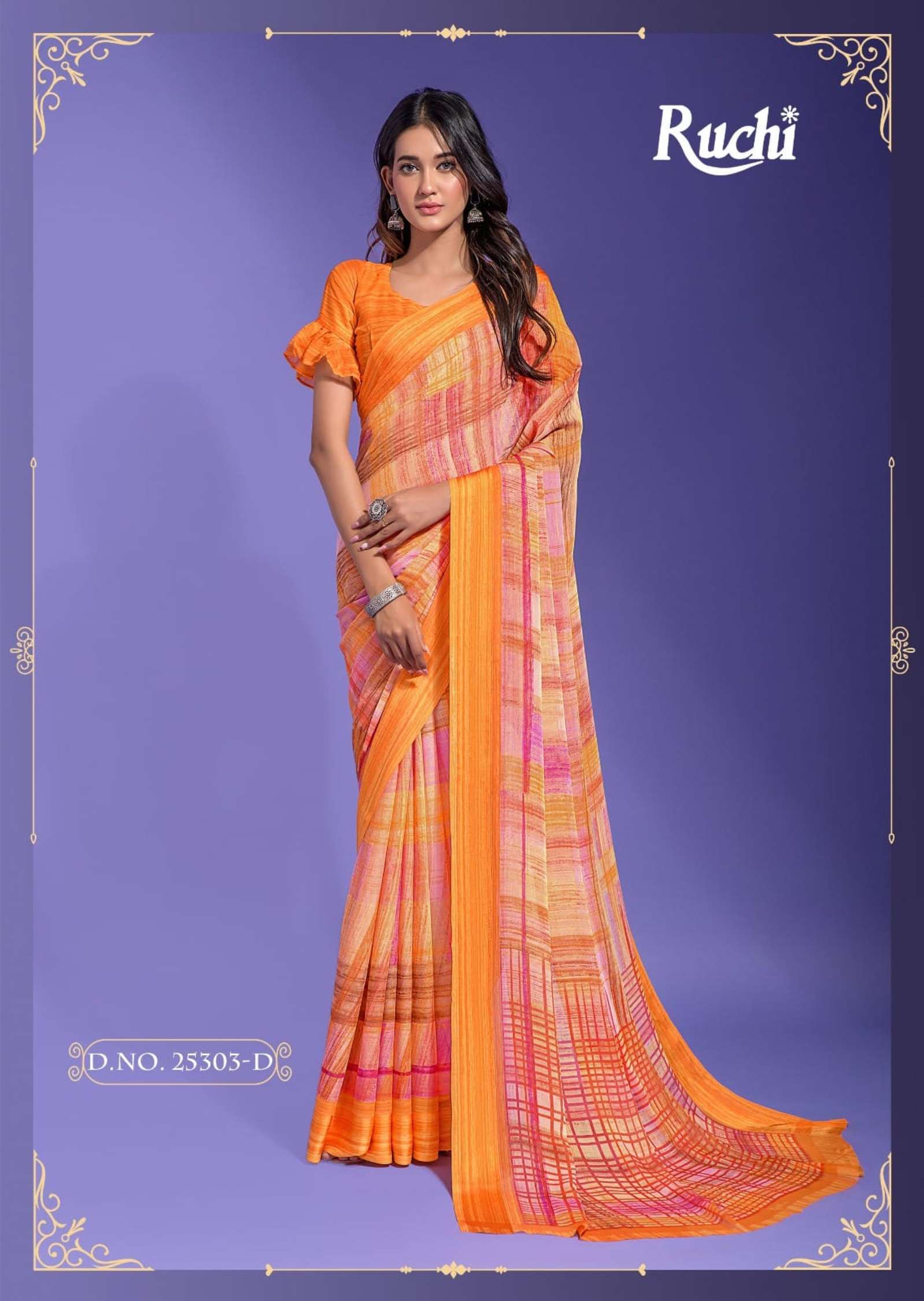 Ruchi Cheery Daily Wear Digital Printed Satin Saree