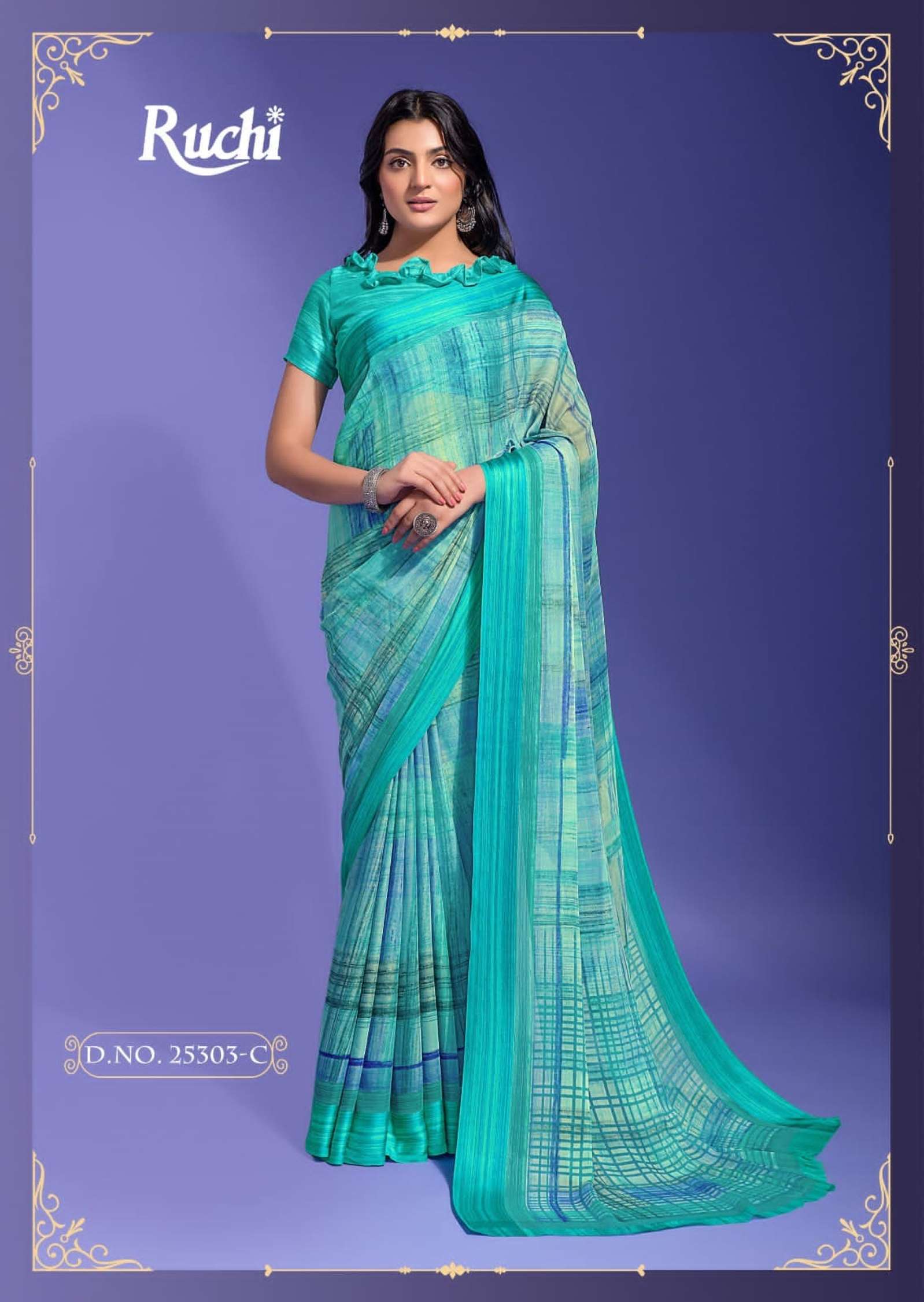 Ruchi Cheery Daily Wear Digital Printed Satin Saree