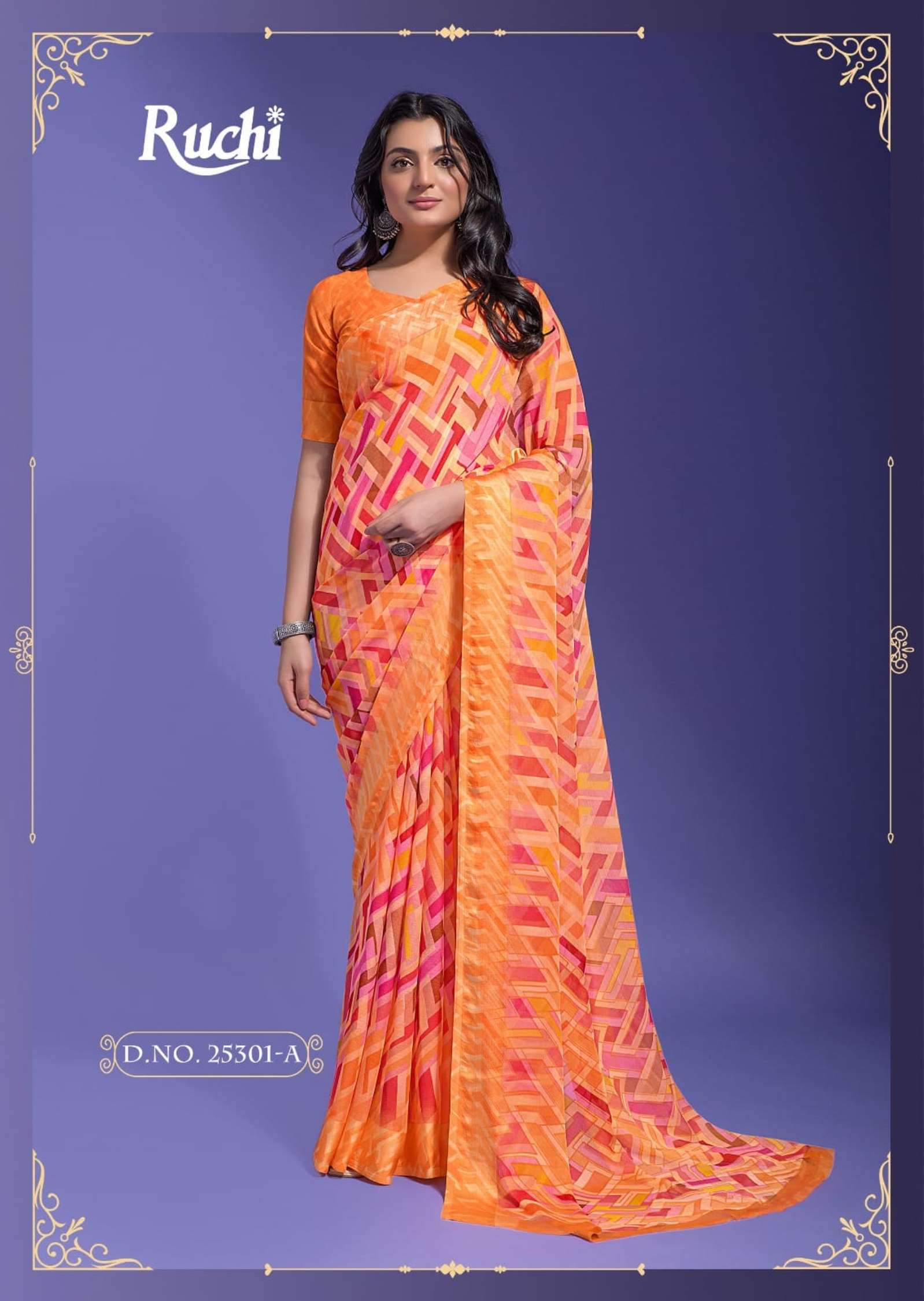 Ruchi Cheery Daily Wear Digital Printed Satin Saree