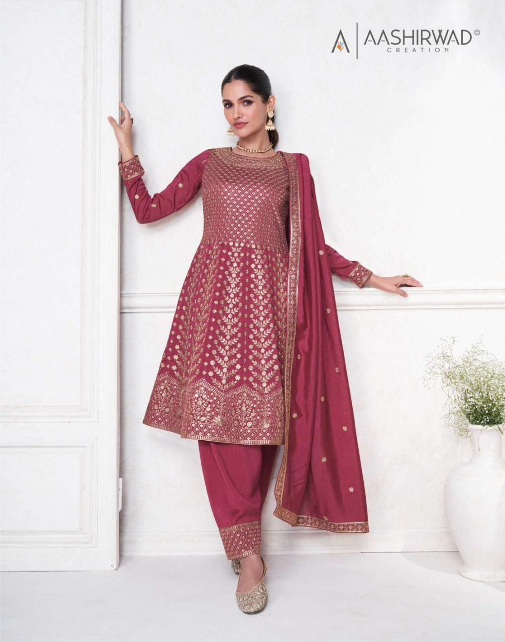 Aashirwad Sargam Premium Silk Ladies Readymade Dress