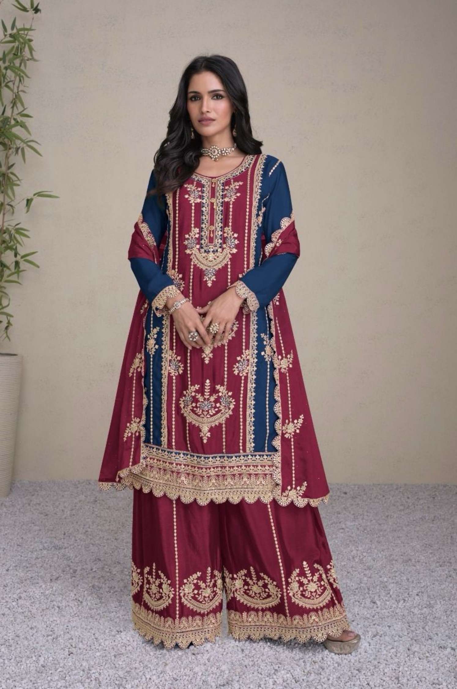 Gulkayra Sabina Embroidery Real Chinon Readymade Dress