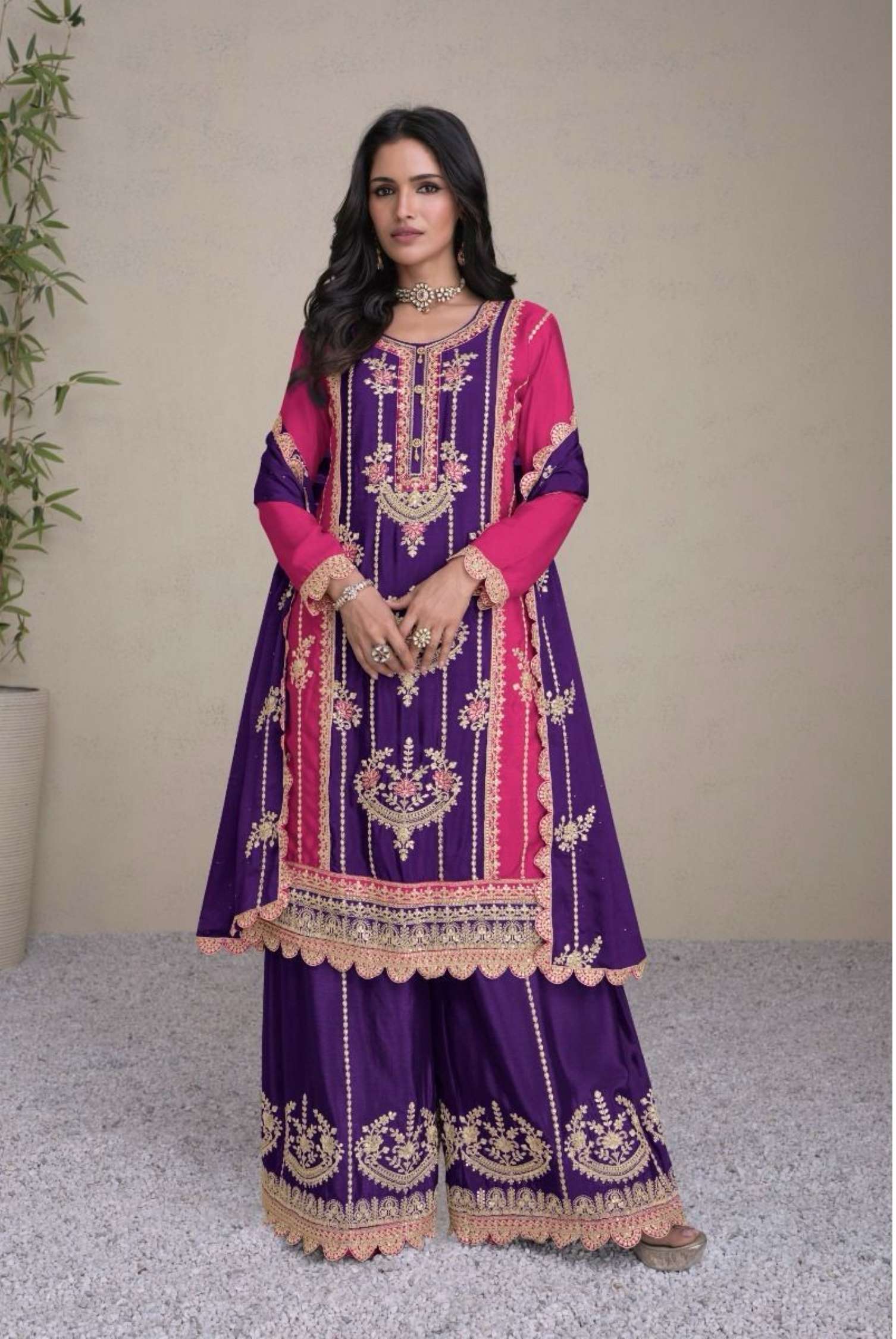 Gulkayra Sabina Embroidery Real Chinon Readymade Dress