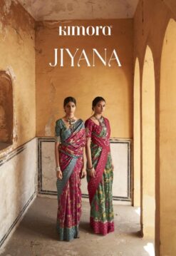 Kimora Jiyana Ikkat Printed Smooth Silk Saree