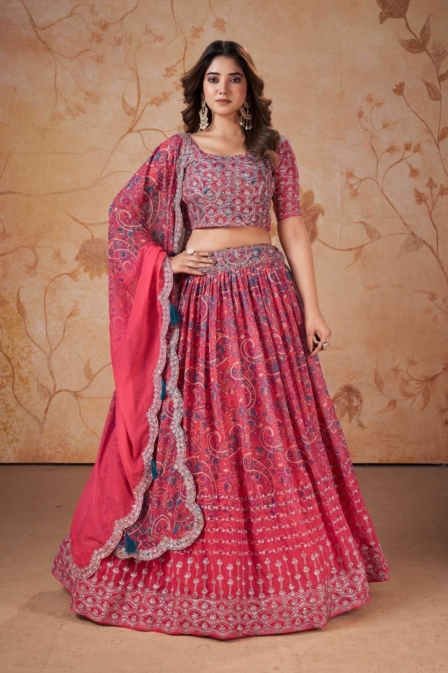Sumshy Designer Digital Printed Georgette Lehenga Choli