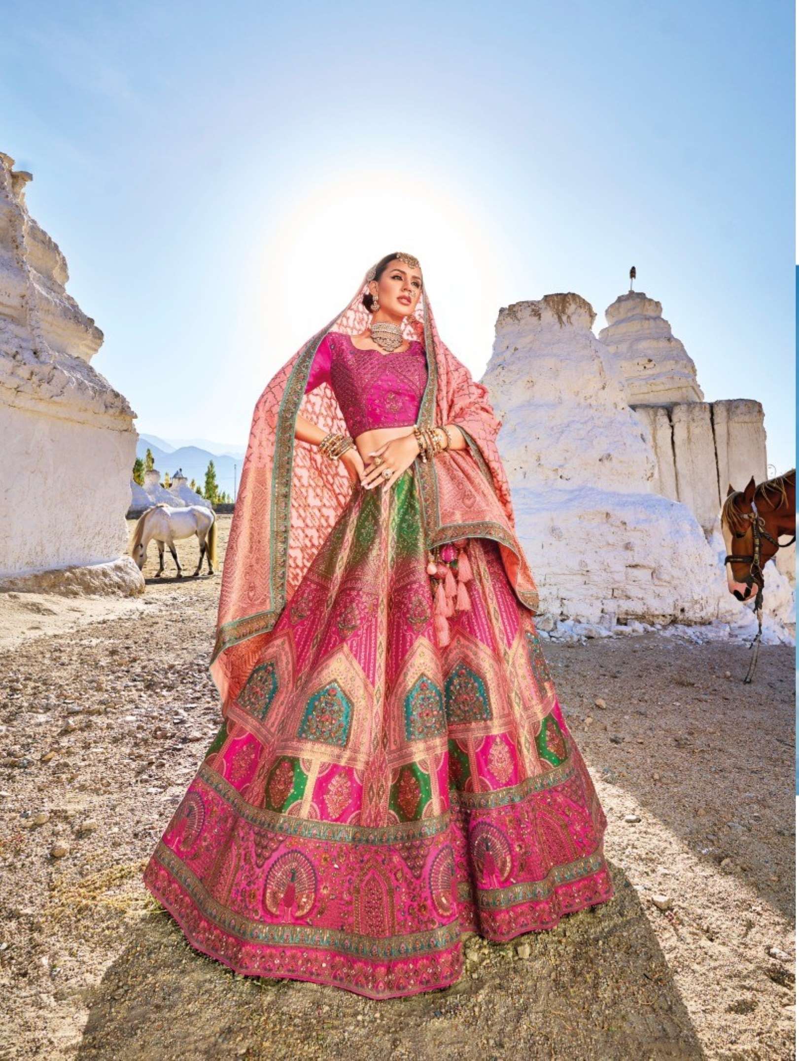 Sumshy Bridal Wear Banarasi Silk Lehenga Choli