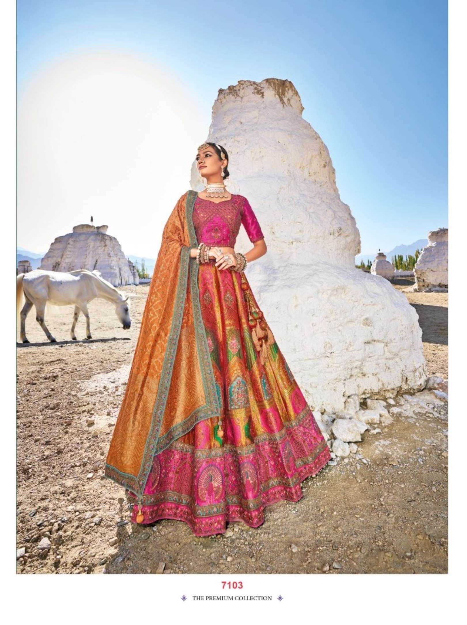 Sumshy Bridal Wear Banarasi Silk Lehenga Choli
