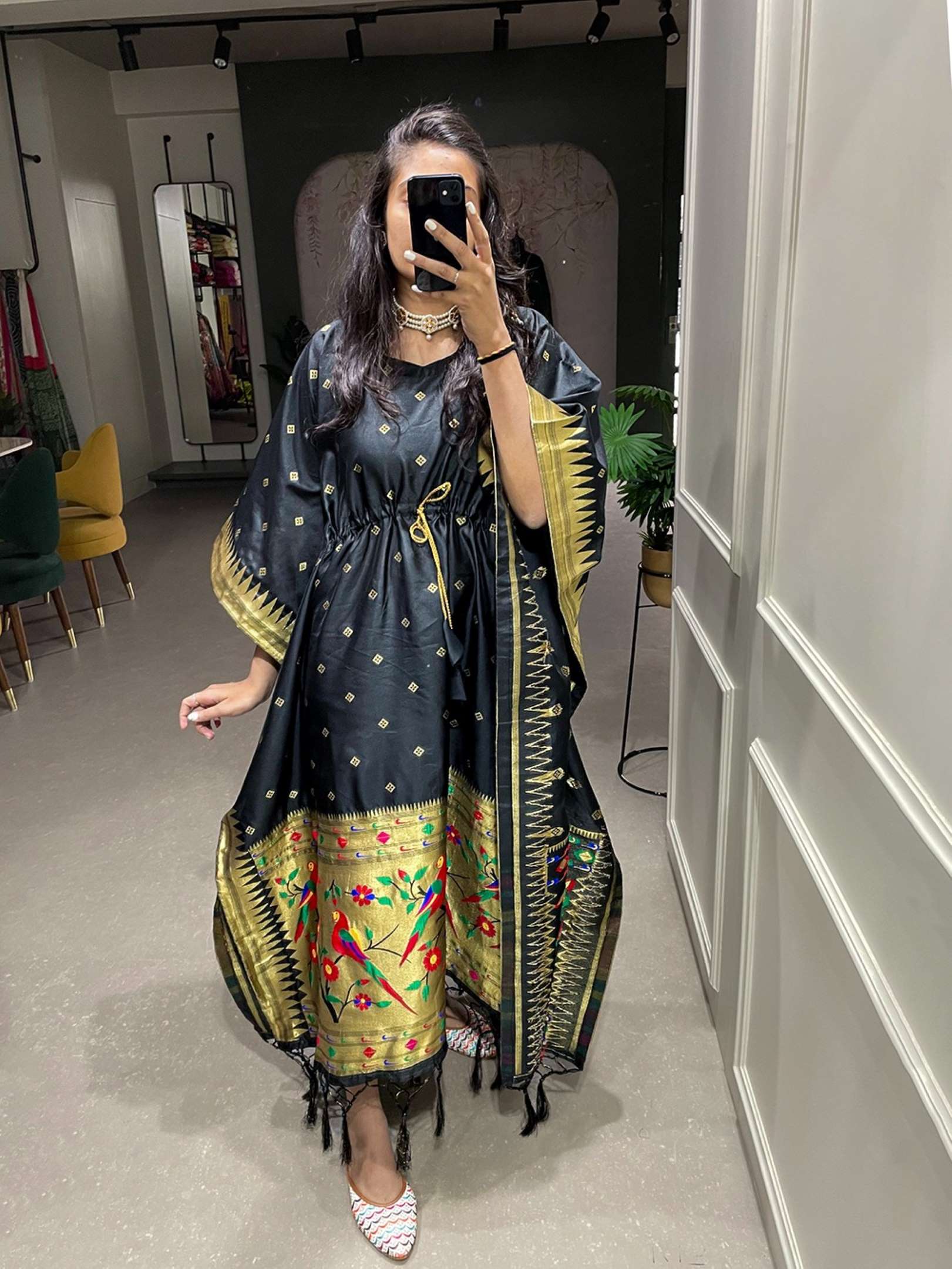 Sumshy Latest Designer Jacquard Paithani Kaftan