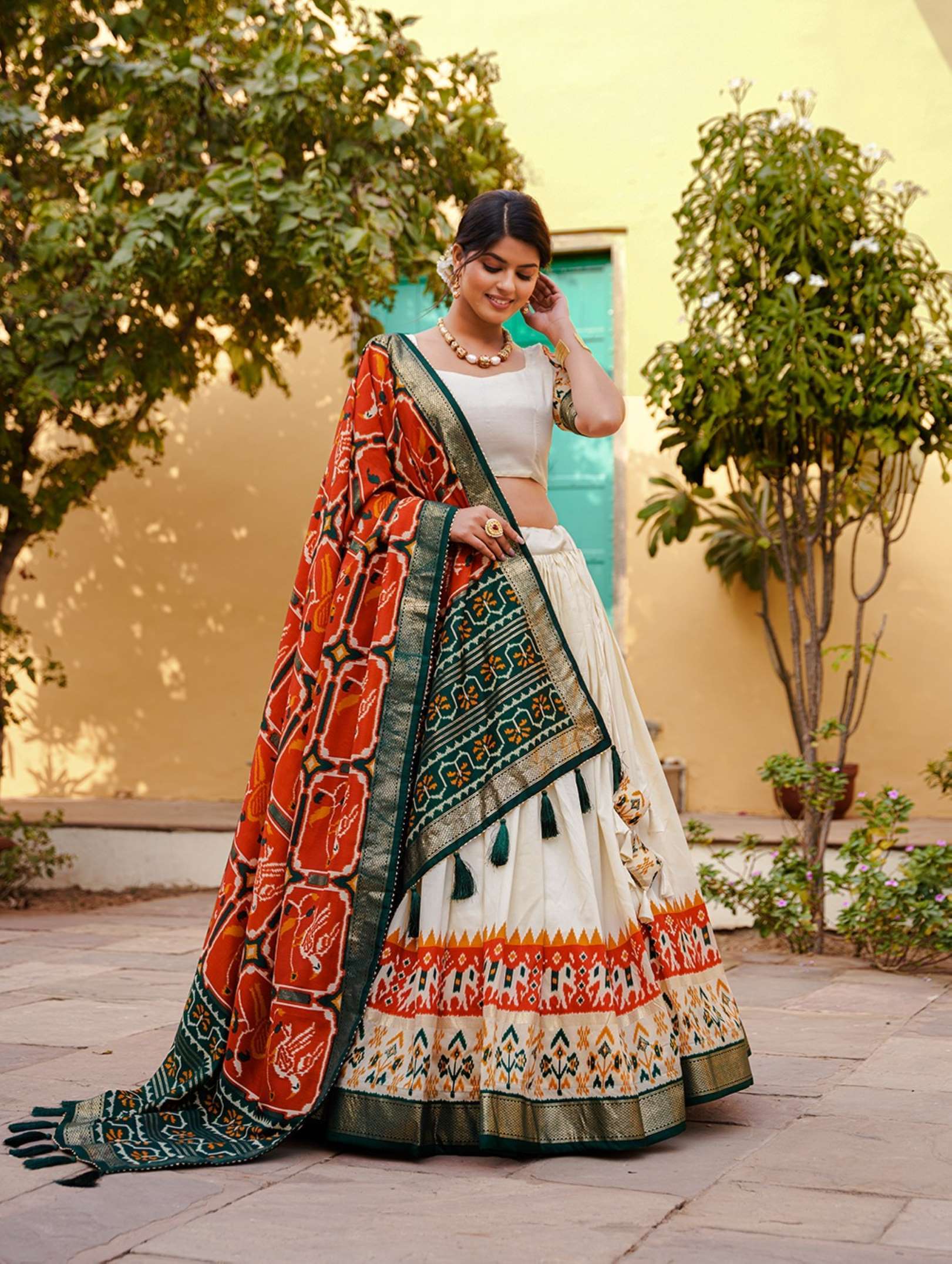 Sumshy Latest Patola Printed Tussar Silk Lehenga Choli