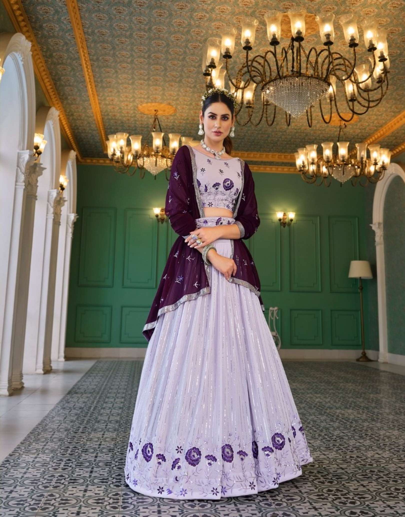 Shubhkala Girlish Embroidery Georgette Lehenga Choli